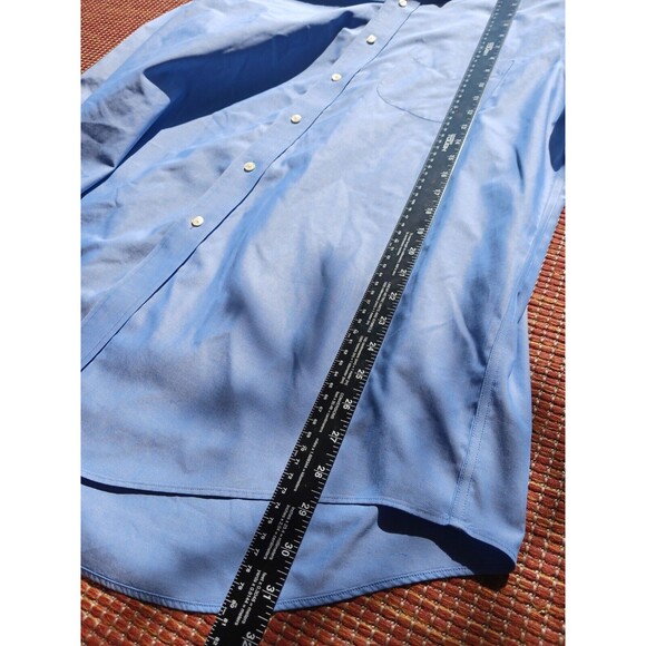 Brooks Brothers 346 Dress Shirt Mens 16 4/5 Blue Non-Iron Long Sleeve Buttondown - Picture 5 of 6